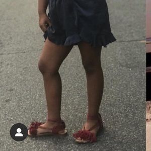 ZARA SUEDE TASSEL TIEUP SANDALS